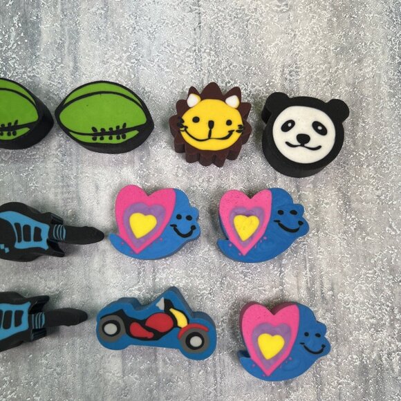 Vintage Erasers Guitar Football Baseball Lion Panda Butterfly - Picture 4 of 7